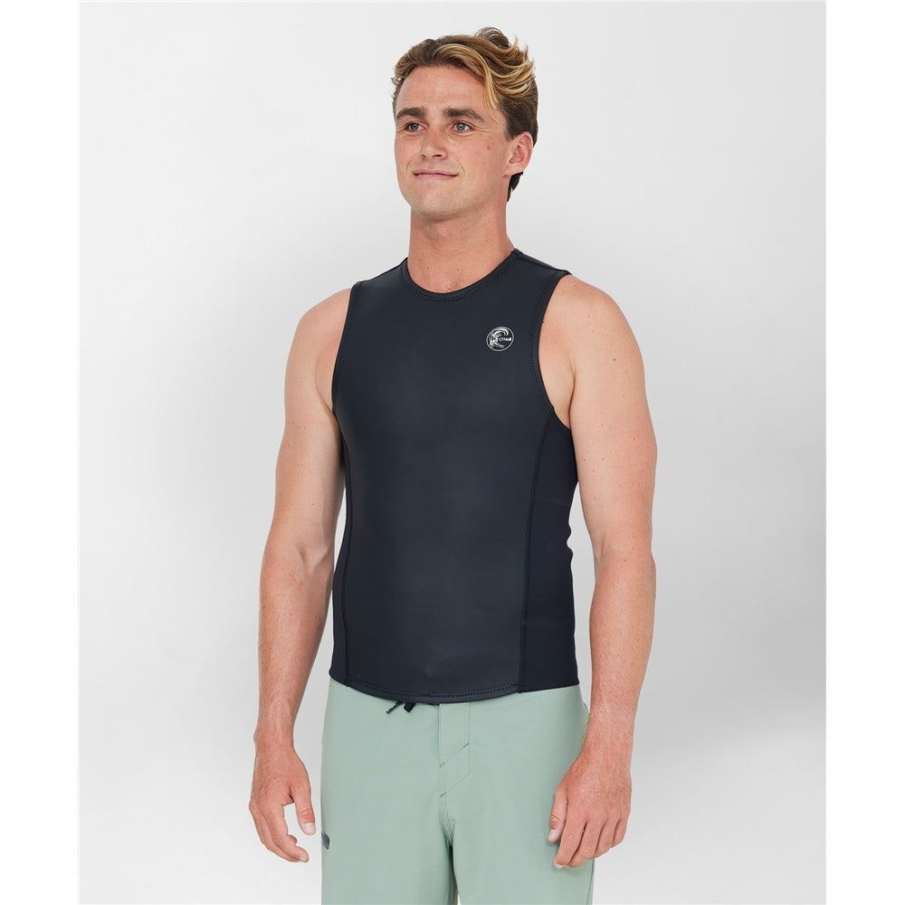 O'Neill Originals 2mm Sleeveless Wetsuit Vest in black on model from front/side view