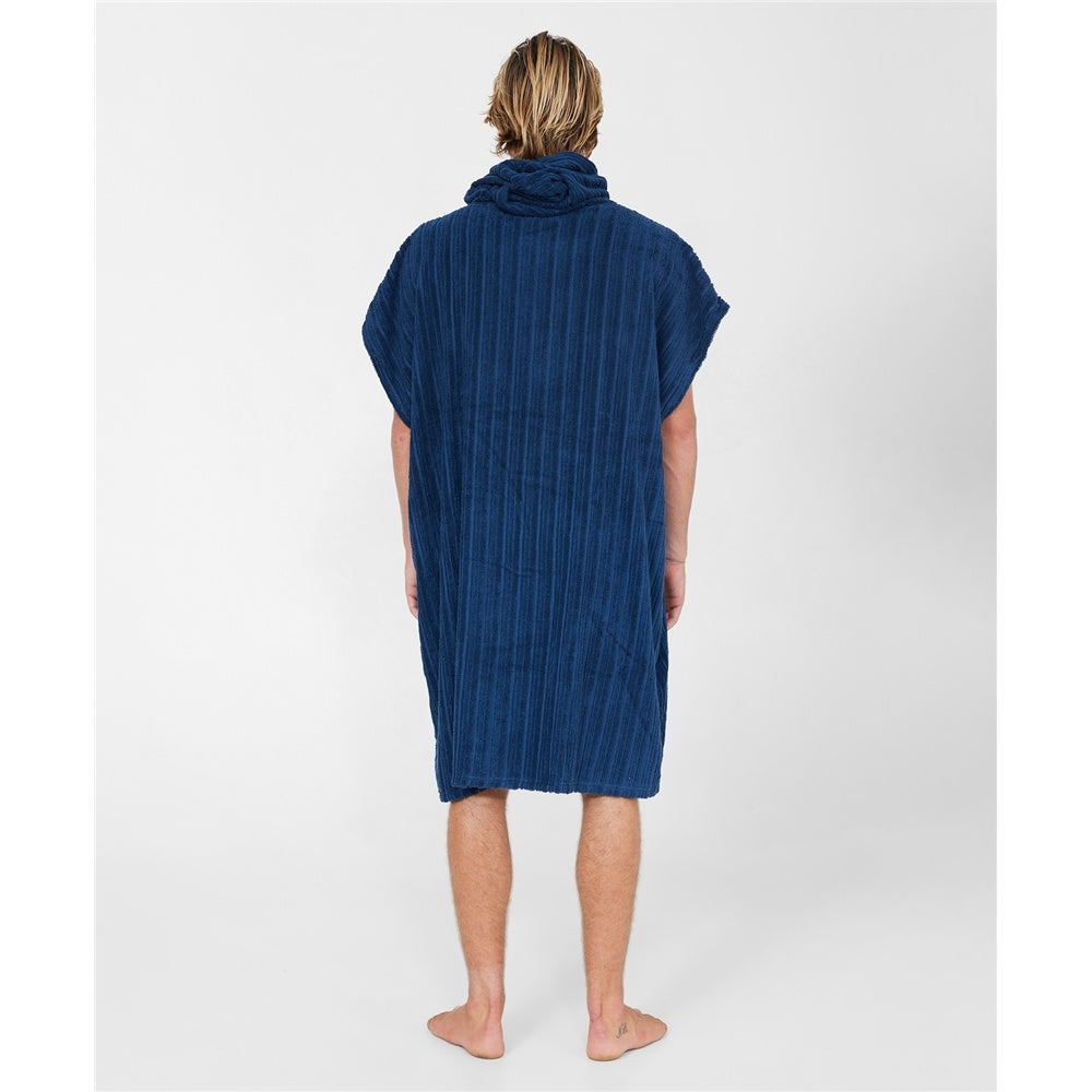 O'Neill TB3X Mens Hooded Towel in blue on model from rear