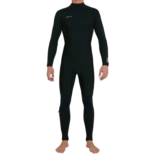 O'Neill Defender 3/2mm Back Zip GBS Wetsuit in black from front