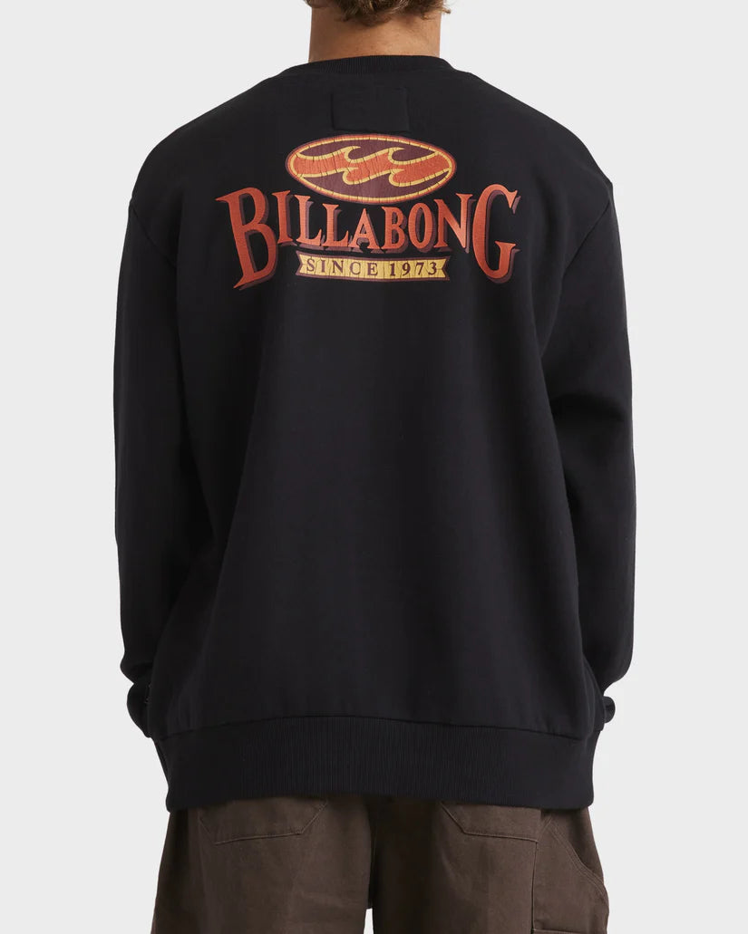 Billabong Bong Years Mens Crew in colour black on model back veiw