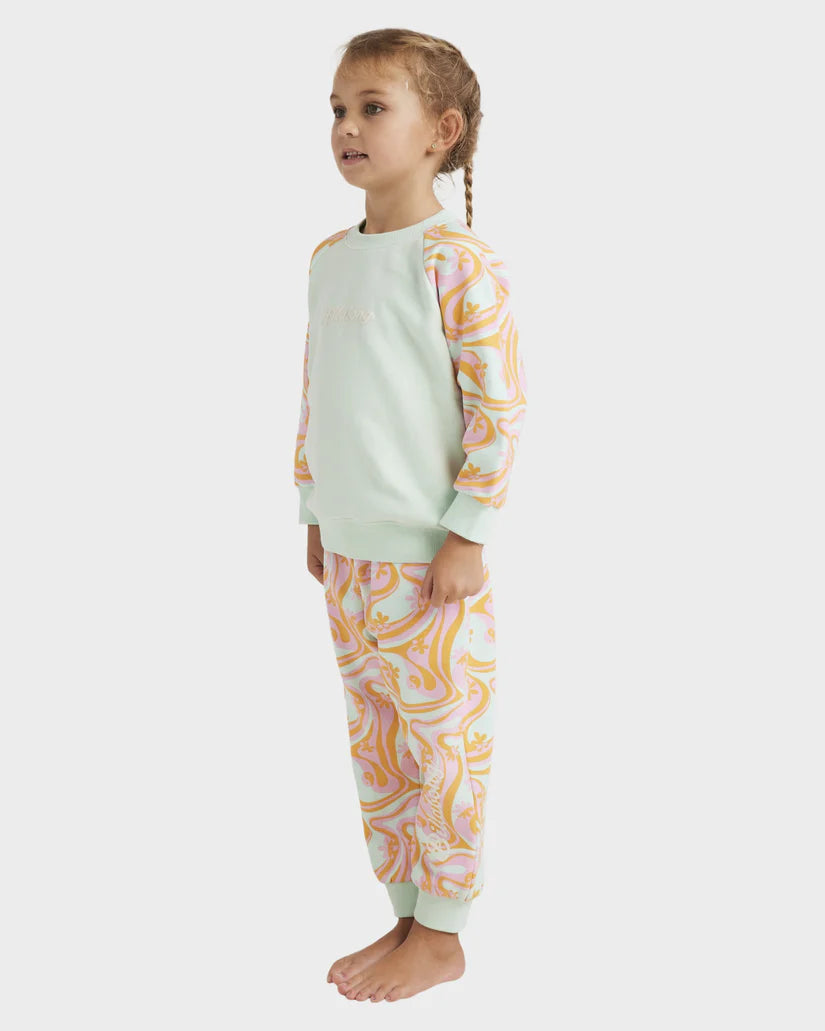 Billabong In The Groove Todlers Crew Jersey in colour multi on model back veiw
