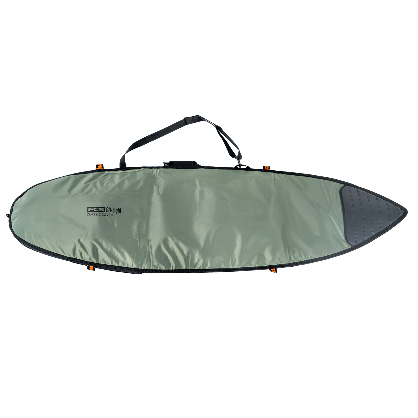 FCS Go-Light 5'9 Classic Shortboard Cover in alpine green with black trim