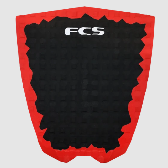 FCS C1 Classic Bomber Surfboard Grip
in black with red border and white FCS logo
