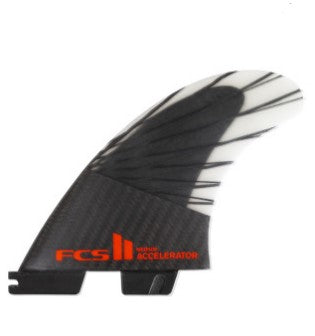FCS II ACCELERATOR PC CARBON MED surfboard TRI FIN set
