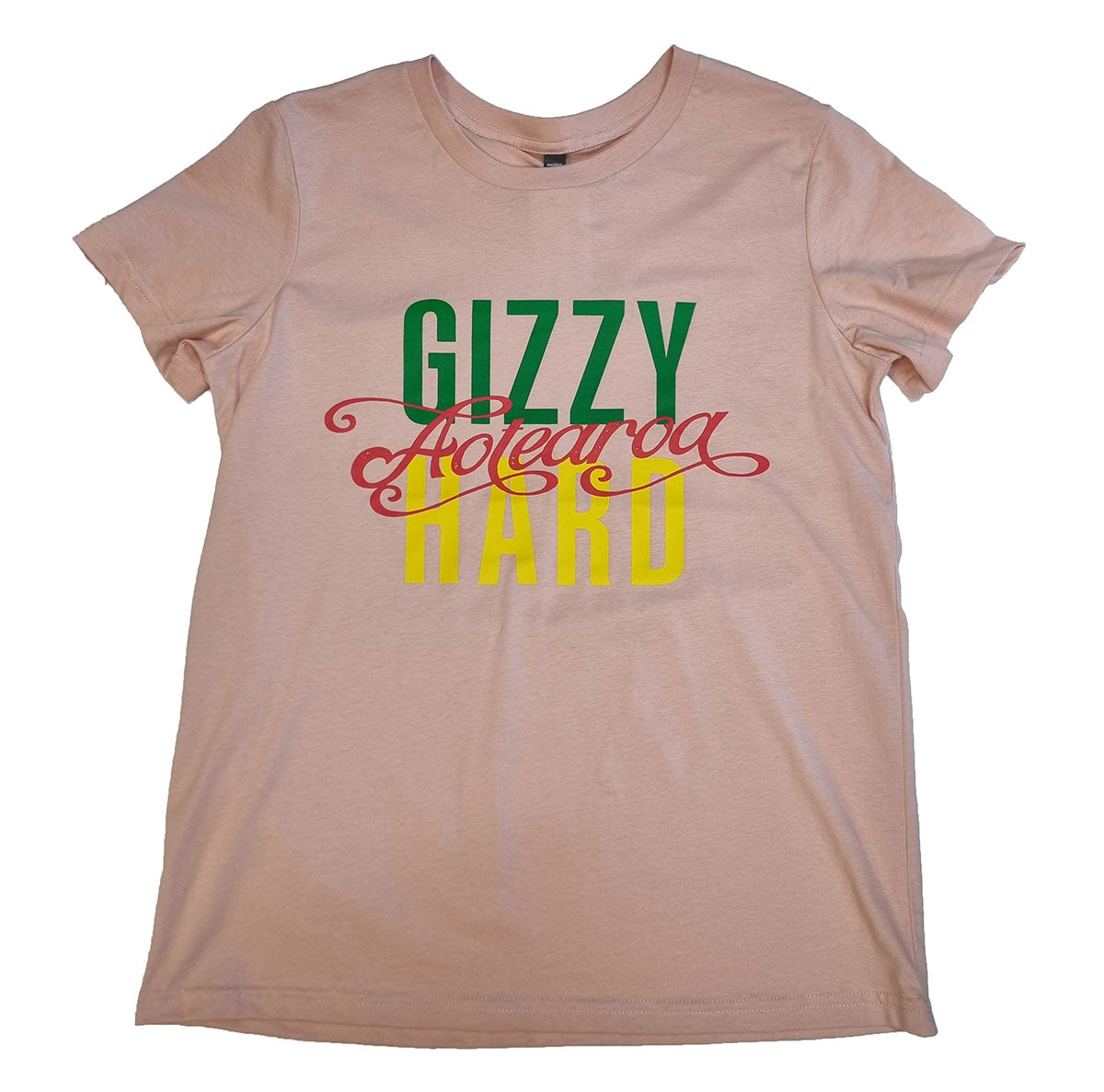 Gizzy Hard Aotearoa Womens Tee in pale pink