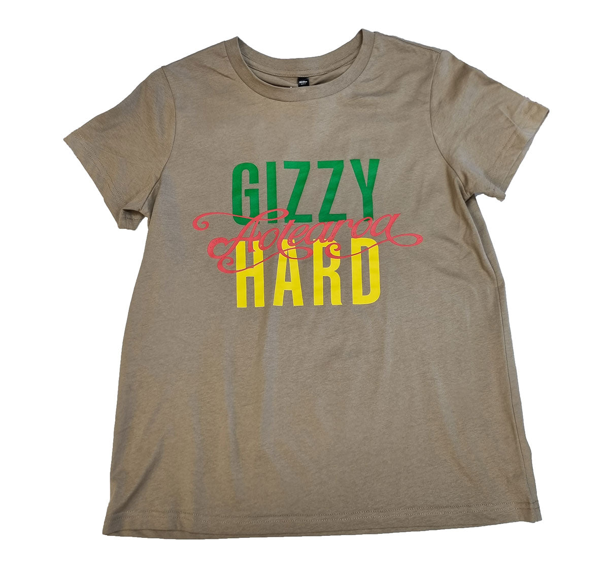 Gizzy Hard Aotearoa Womens Tee in sand