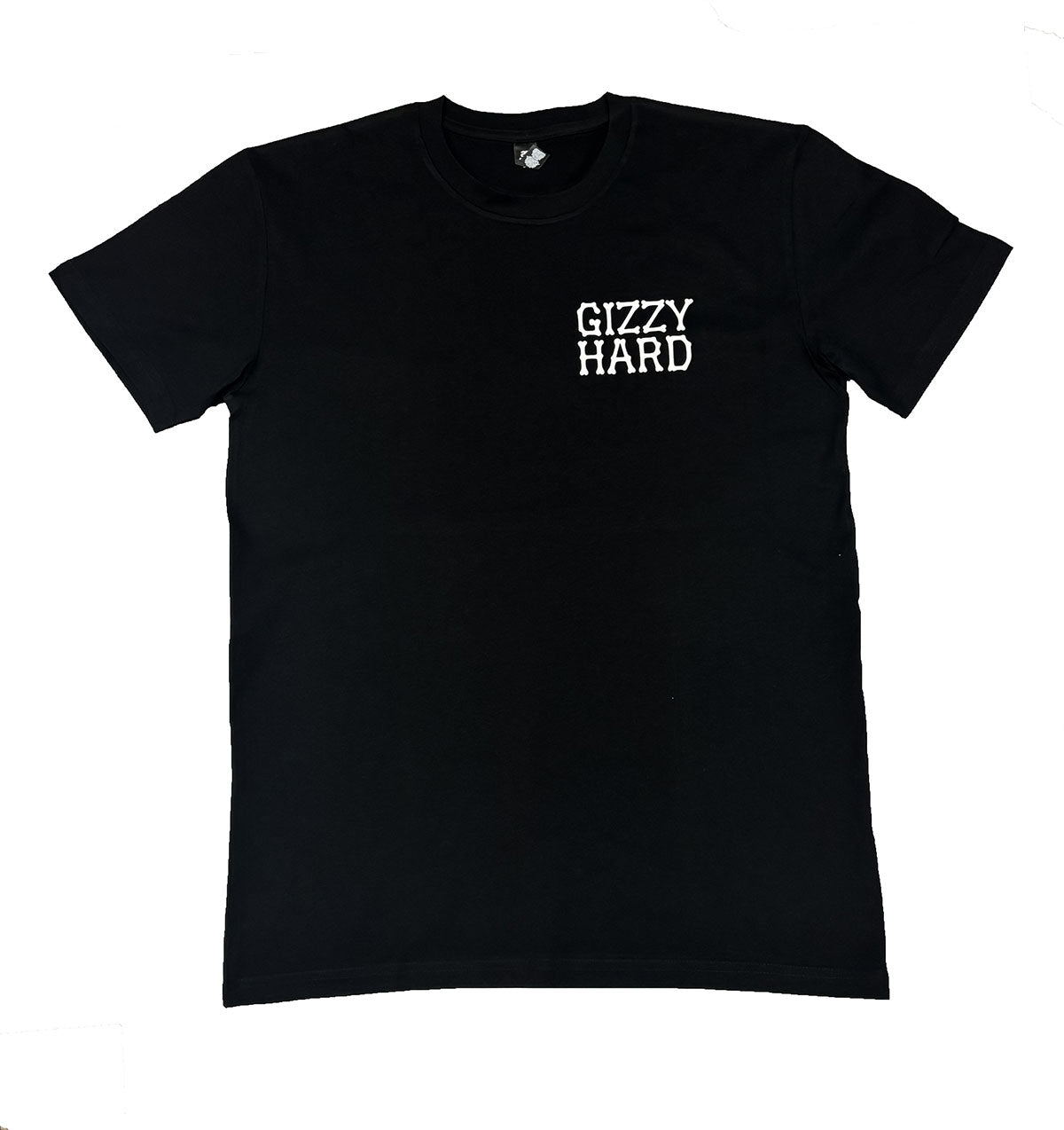 Gizzy Hard Kai On My Mind T-Shirt in black from the front, with bone lettering