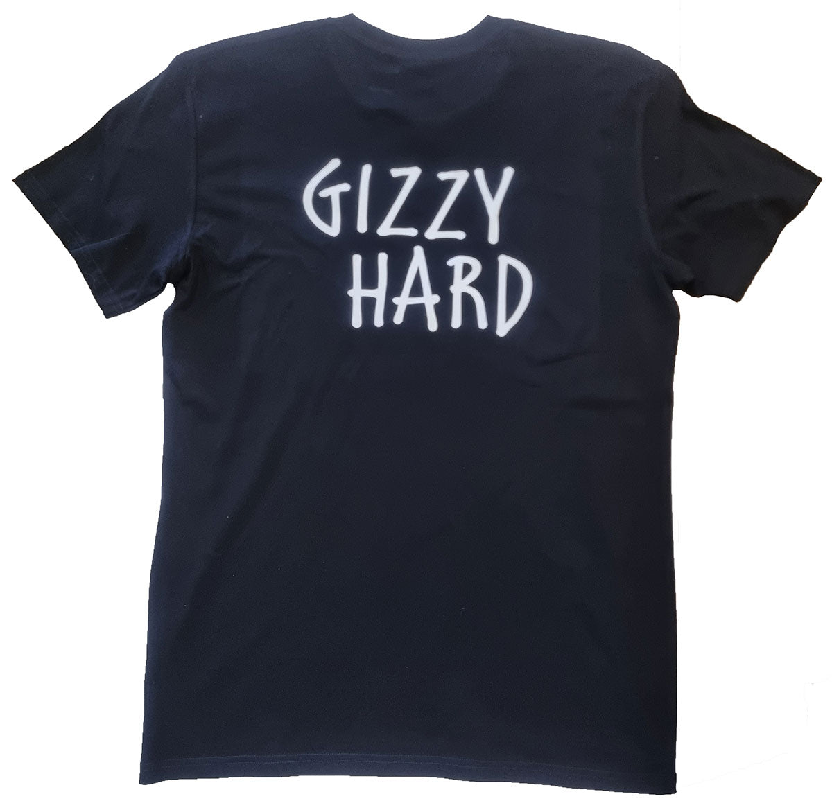 Gizzy Hard 90's Tee Back Veiw In Black With White Text