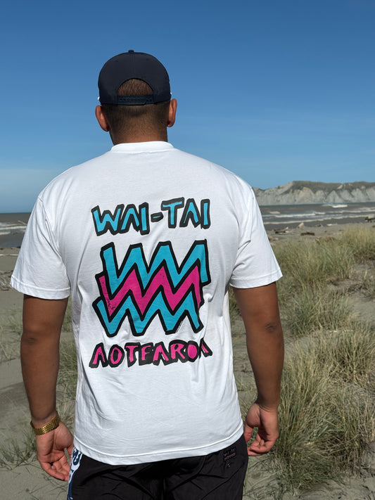 Wai-Tai Mura Heavyweight Maori Tee in white from rear