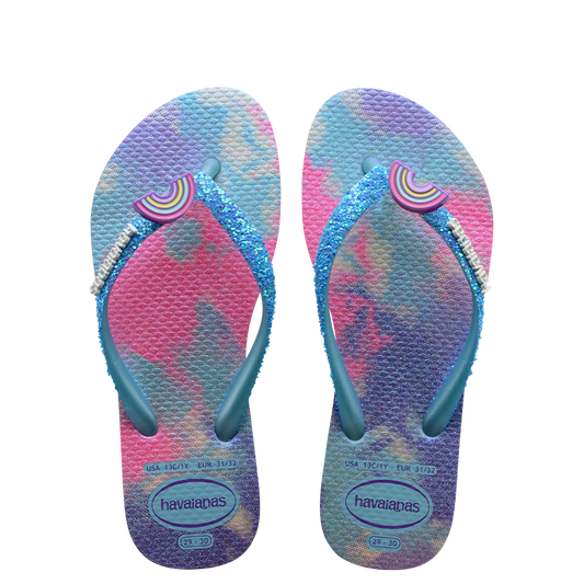 Havaianas Slim White 0001 Jandals in blue water