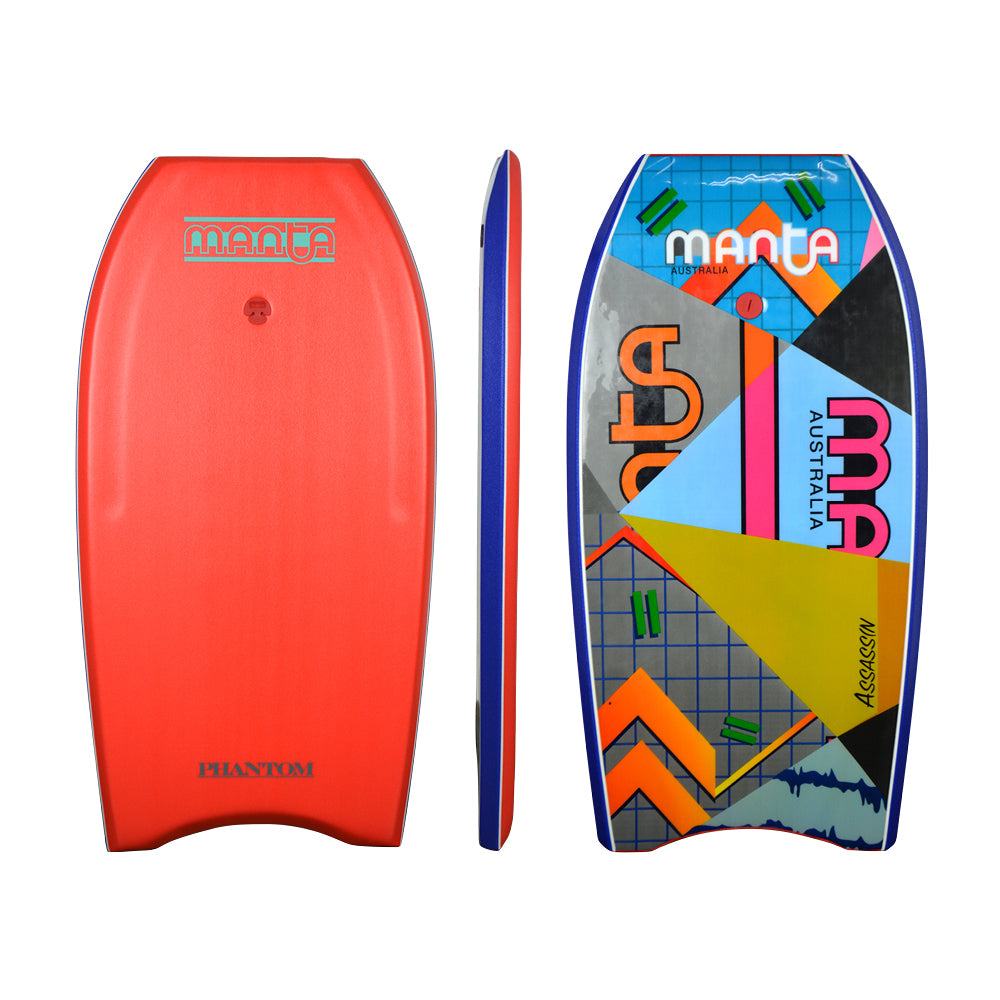 MANTA PHANTOM 42" PE BODYBOARDorange blue yellow grey sections