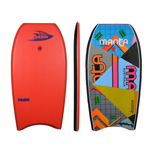 MANTA SONIC 42" EPS BODYBOARD orange black yellow blue sections 