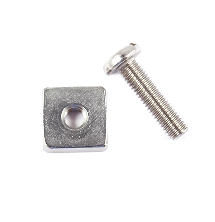 O&E Longboard screw and plate set stainless steel