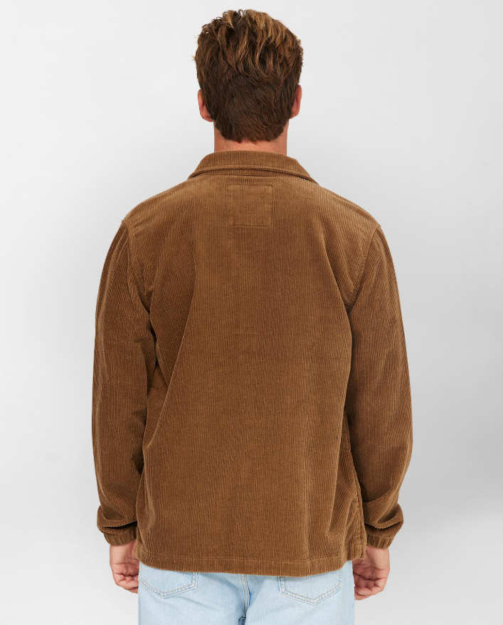 OG Heritage Men's Jacket in carafe brown colourway on model from rear