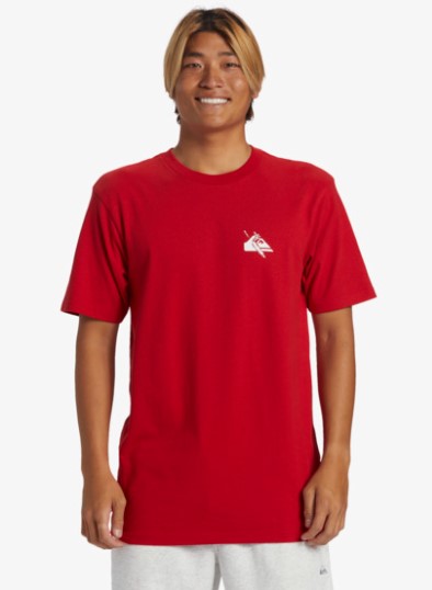 Quiksilver QS Petroglyph Men's Tee in salsa from front