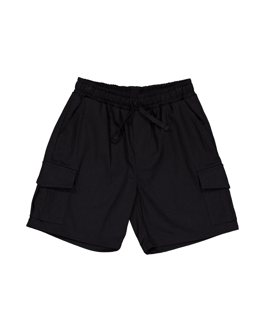 Radicool Kids Skater Boys Cargo Shorts in black from front
