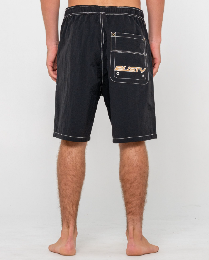 Rusty Flip Daddy 22" Men's Boardshorts in black from rear