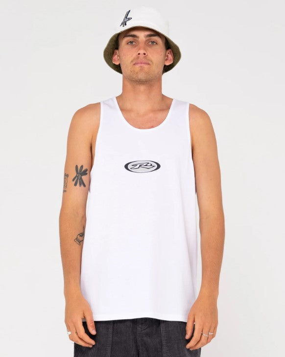 Rusty Irie Eye Tank in white on model from front view