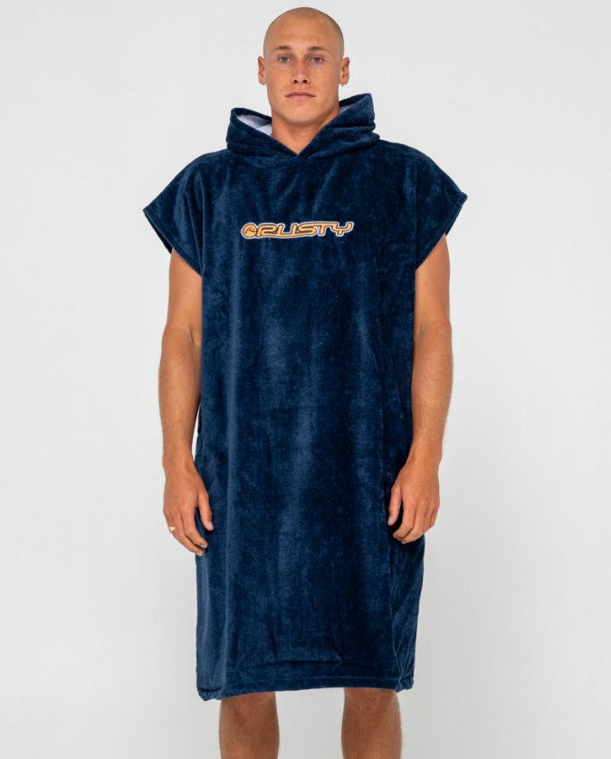 Rusty Just surfing hooded change towel navy blue
