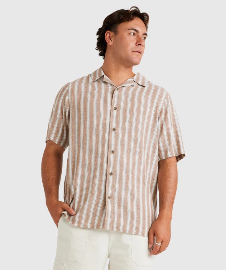 RVCA Beat Stripe Vintage Short Sleeve Shirt