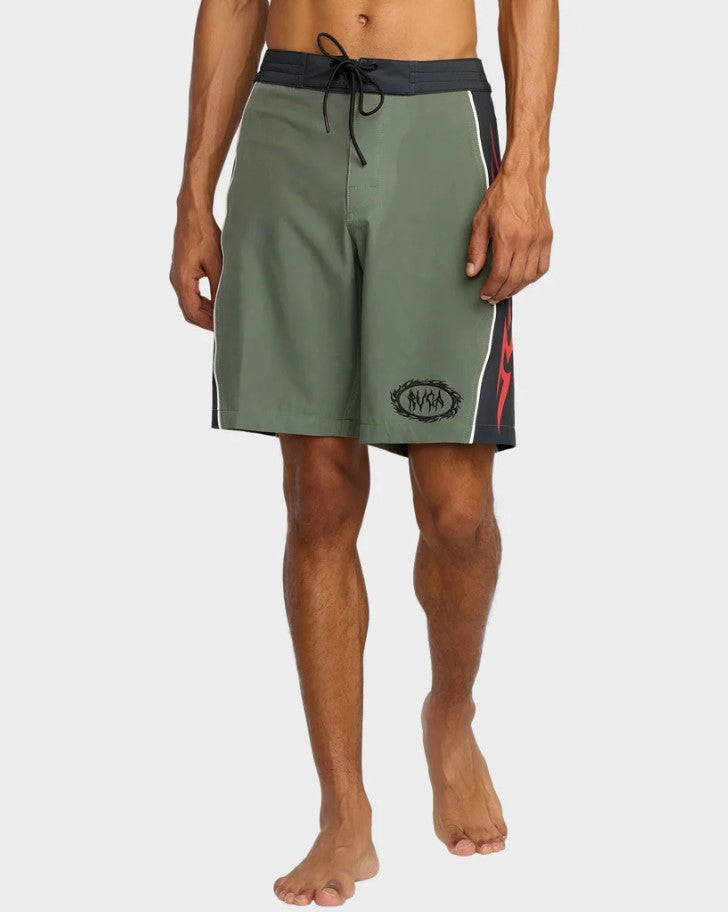 RVCA Retract 20" Boardshorts in olive from front