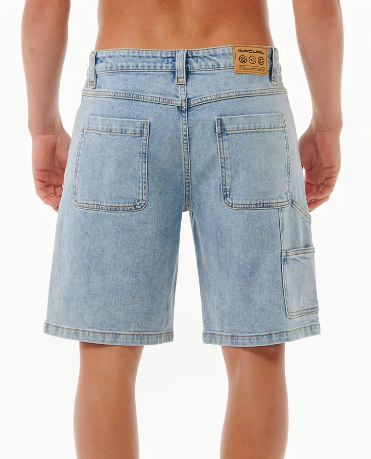 Rip Curl Dosed 20" Denim Shorts in color washed blue back view