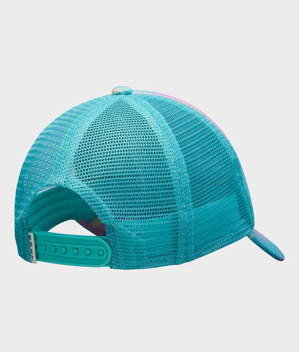 Roxy Sweet Emotions Kids (2-7) Trucker Cap in polyna big dreams blue colourway from rear