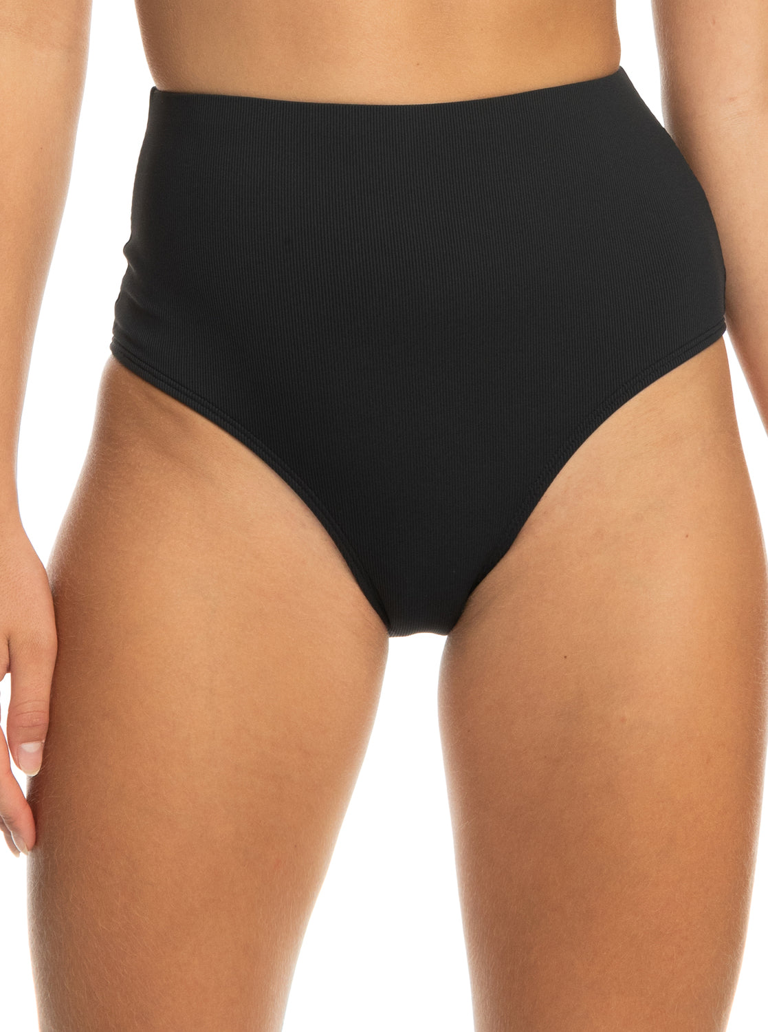 Roxy Pro The Up Surge Bikini Bottoms in black from front