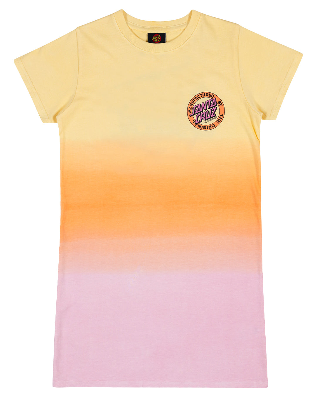 Santa Cruz Girls MFG Dot Retro Dress in pink tie dye from front