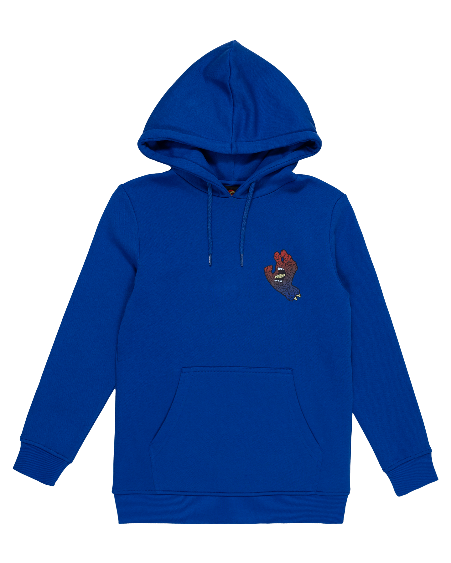 Santa Cruz Youth Letter Hand Fade Hoodie in cobalt blue from front