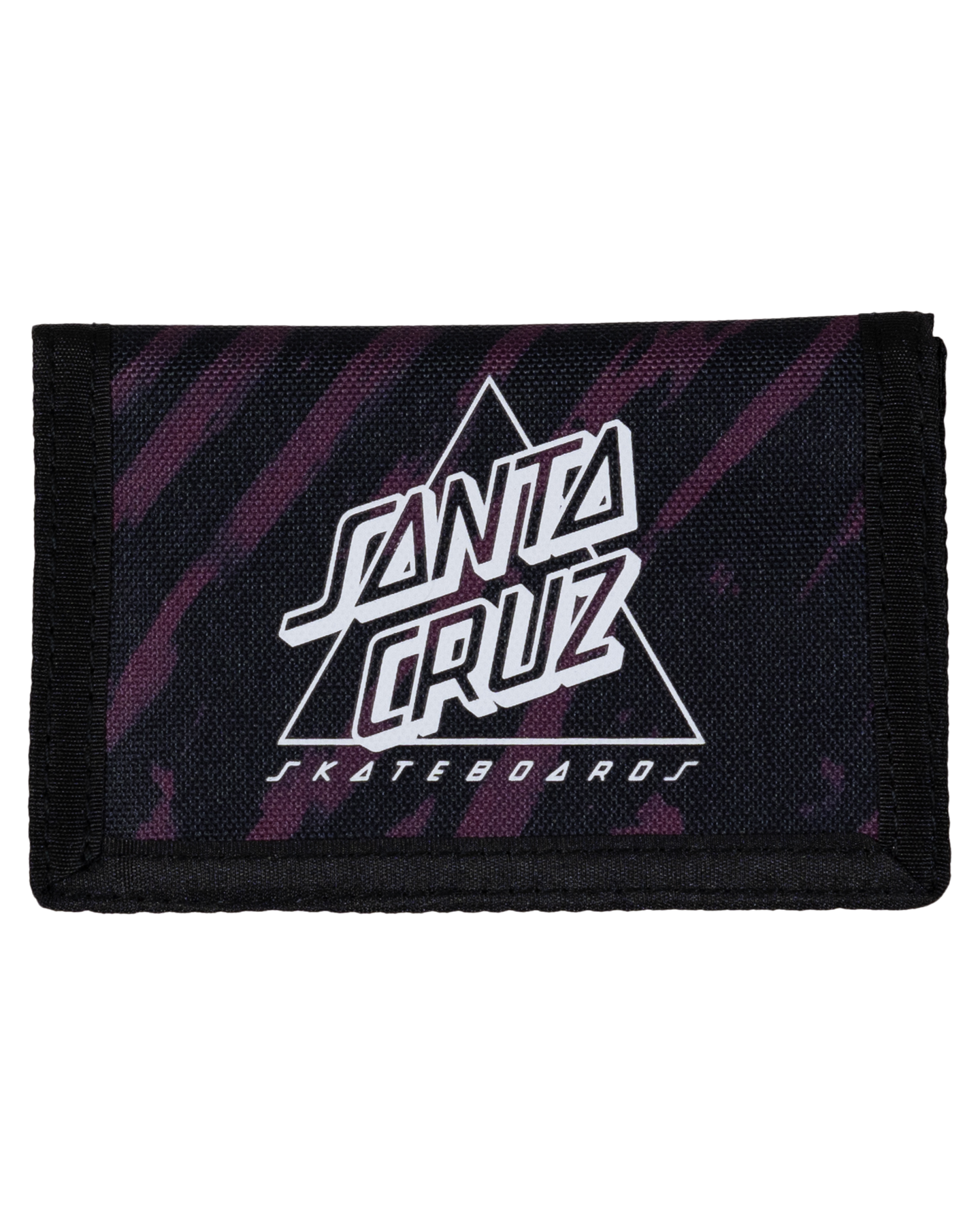 Santa Cruz Not A Dot Hollow Velcro Wallet in black and ourple from front