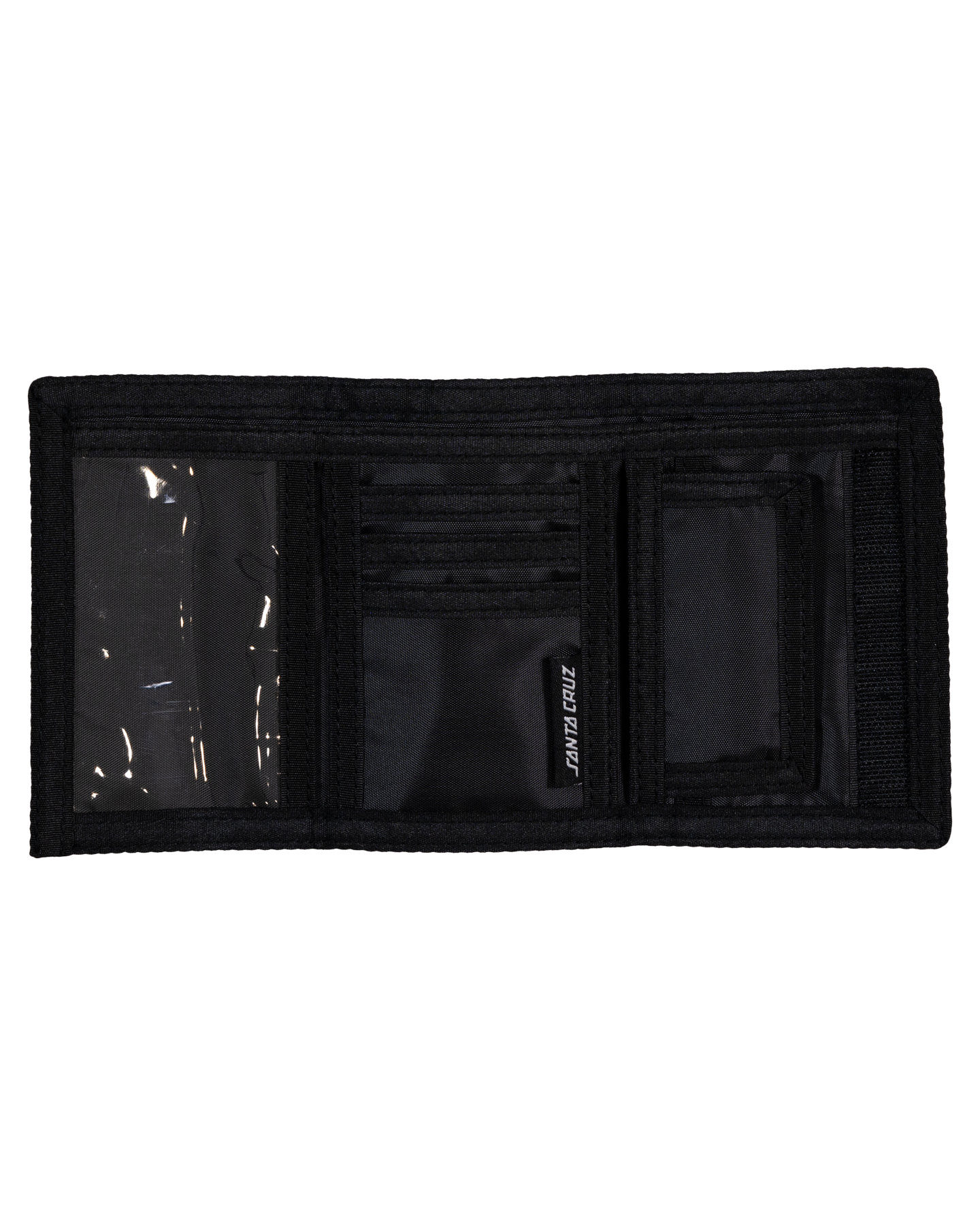 Santa Cruz Not A Dot Hollow Velcro Wallet in black and purple from inside