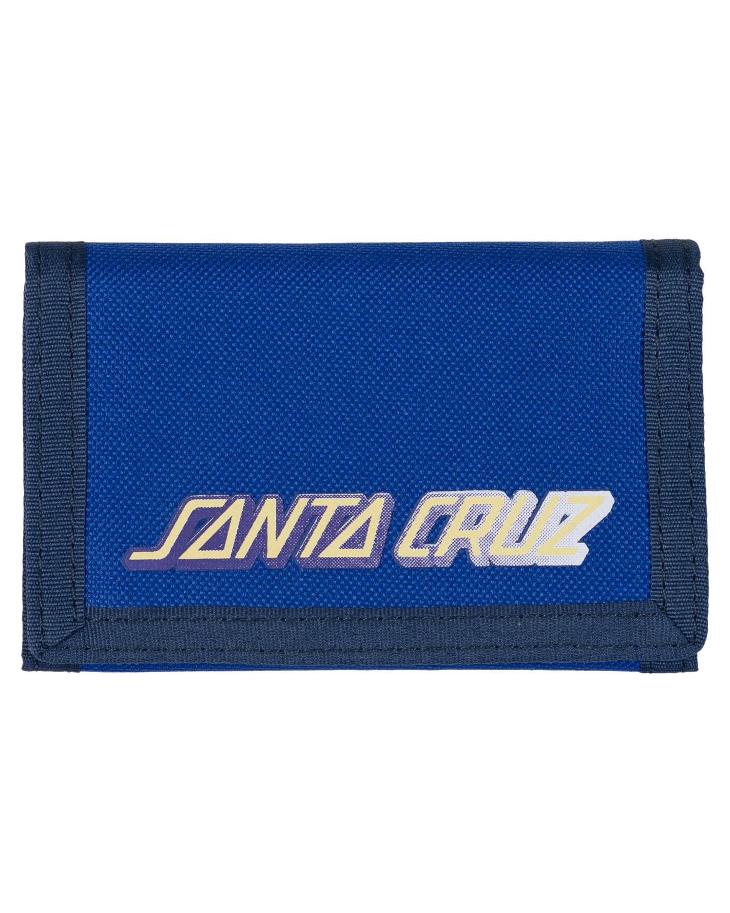 Santa Cruz Letter Hand Fade Velcro Wallet in blue from the rear