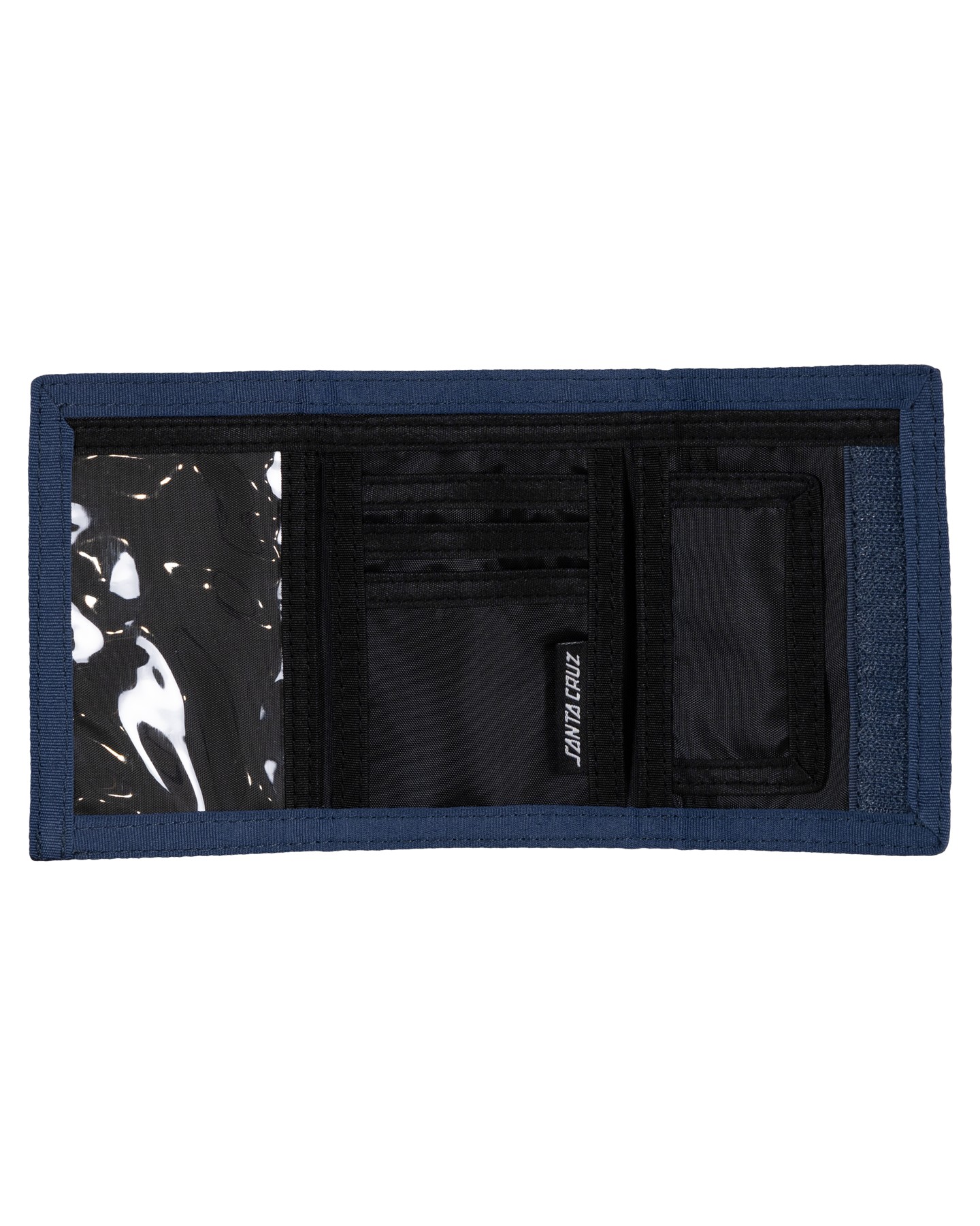 Santa Cruz Letter Hand Fade Velcro Wallet opened up showing the inside