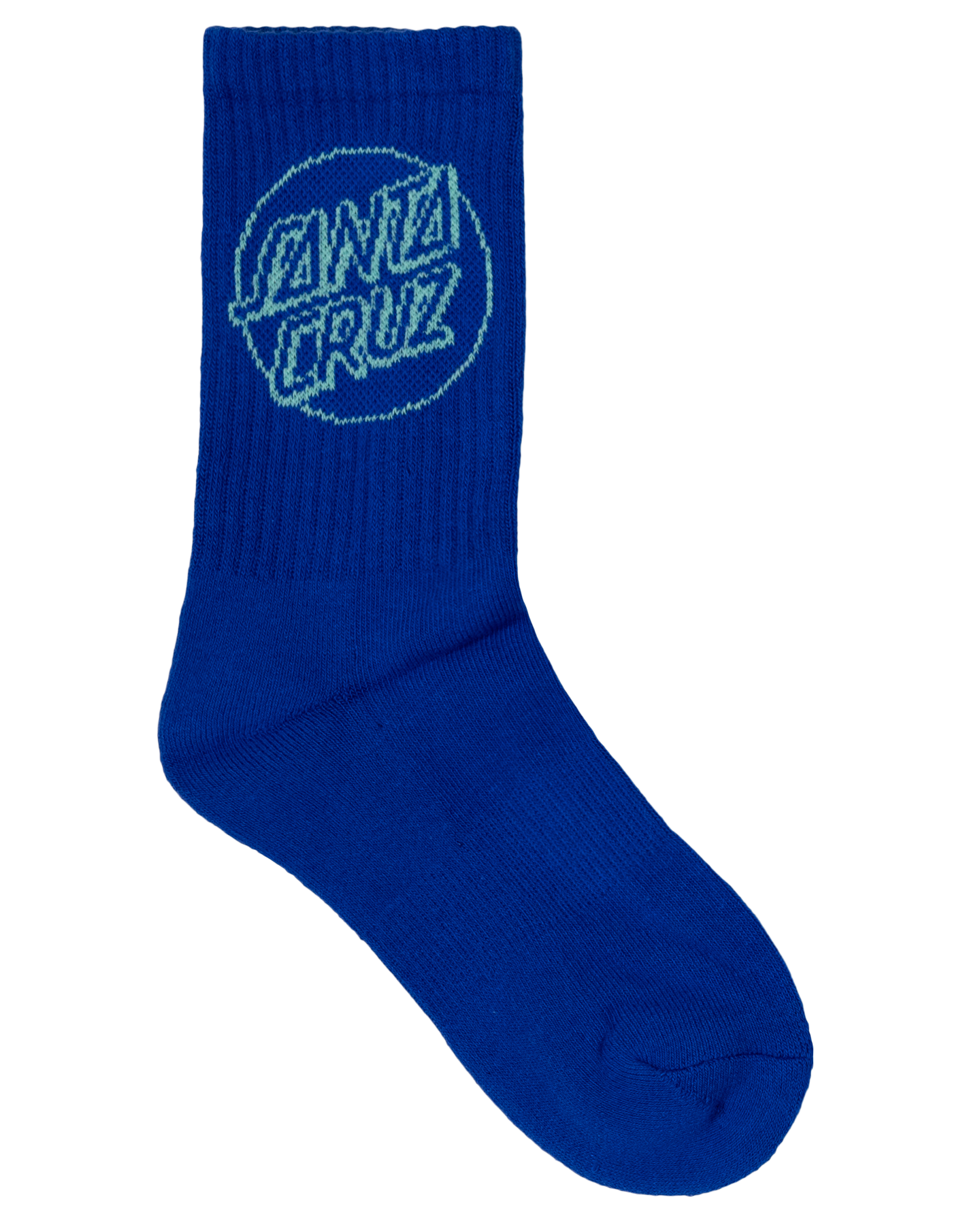 Santa Cruz Opus Dot Youth Crew Sock 3 Pack (Size 2-8) showing the cobalt sock