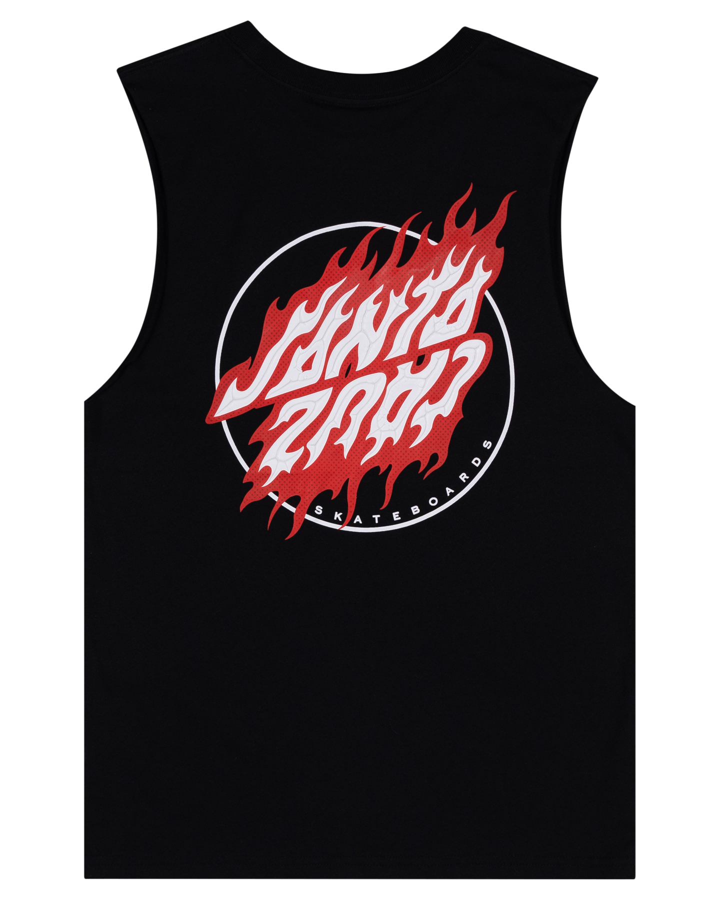 Santa Cruz Flamed Dot Upside Down Muscle in black from rear