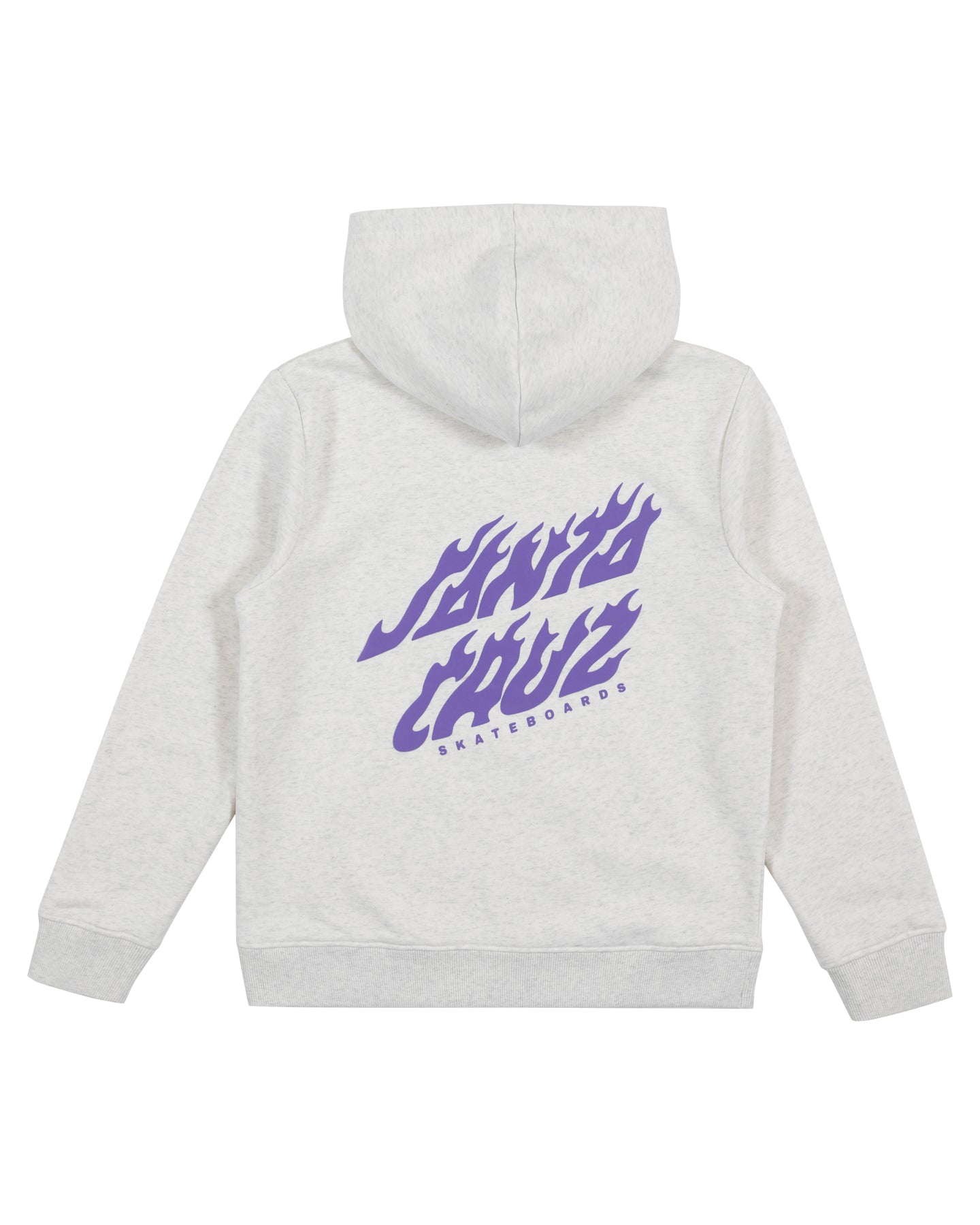 Santa Cruz Girls Fusion Flame Stack Strip Hoodie in white marle from rear