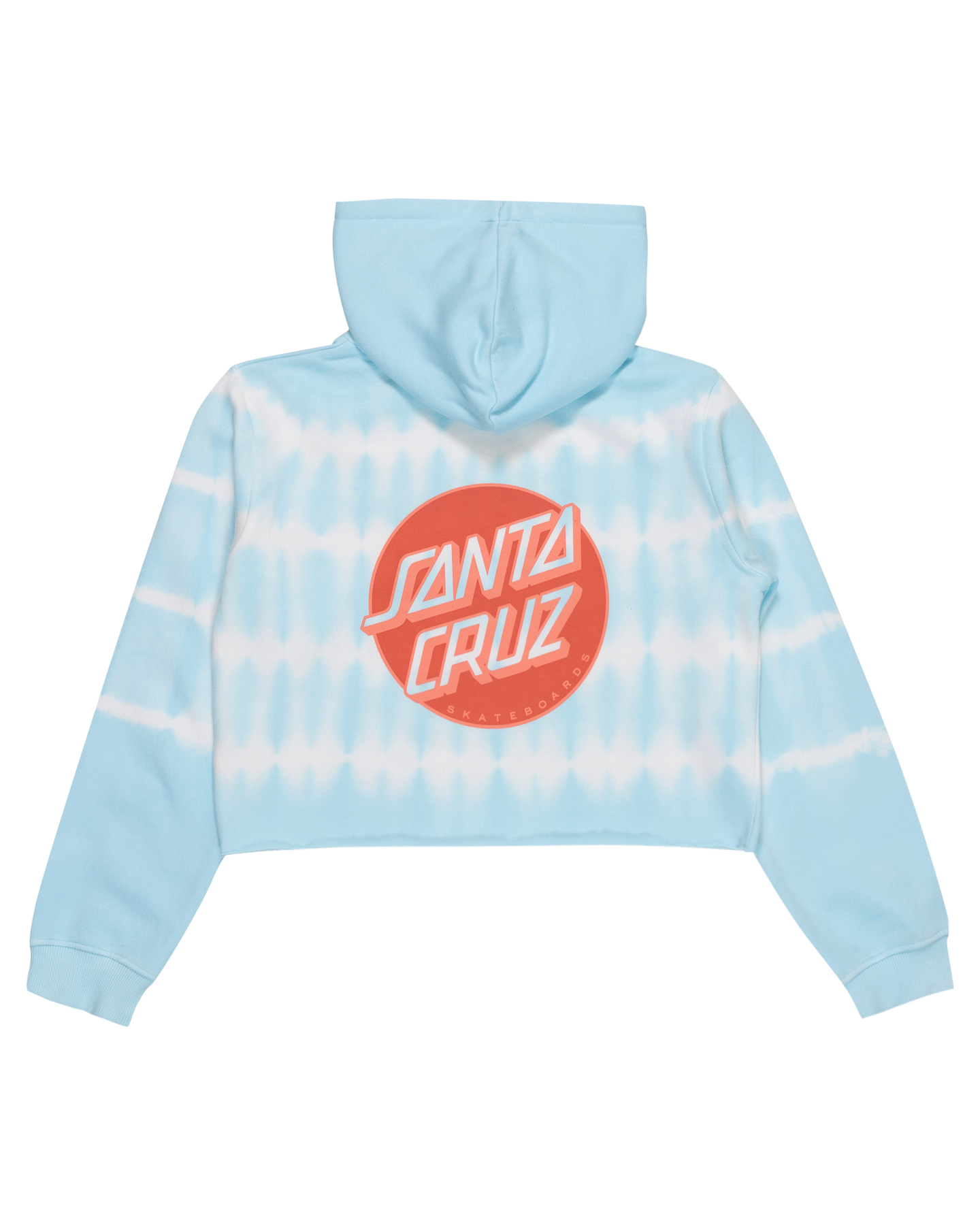Santa Cruz Girls Other Dot Redux Cropped Hoodie in tie dye from rear
