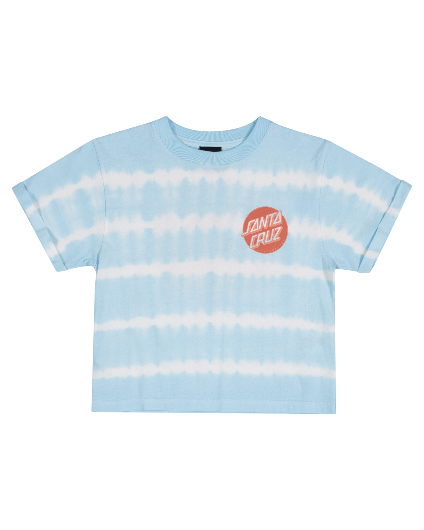 Santa Cruz Girls Other Dot Redux Crop T-Shirt in tie dye from front