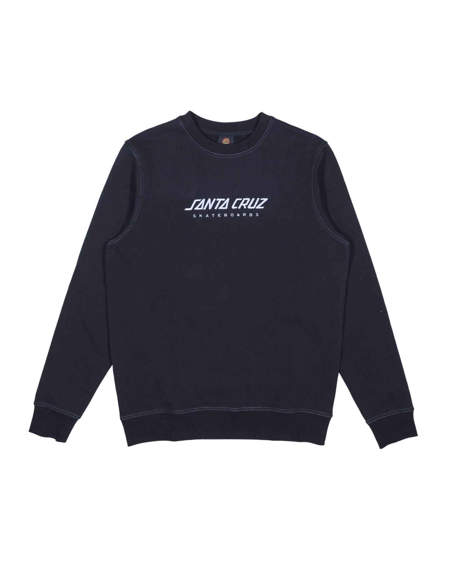 Santa Cruz Solid Strip Front Sweater in black from front