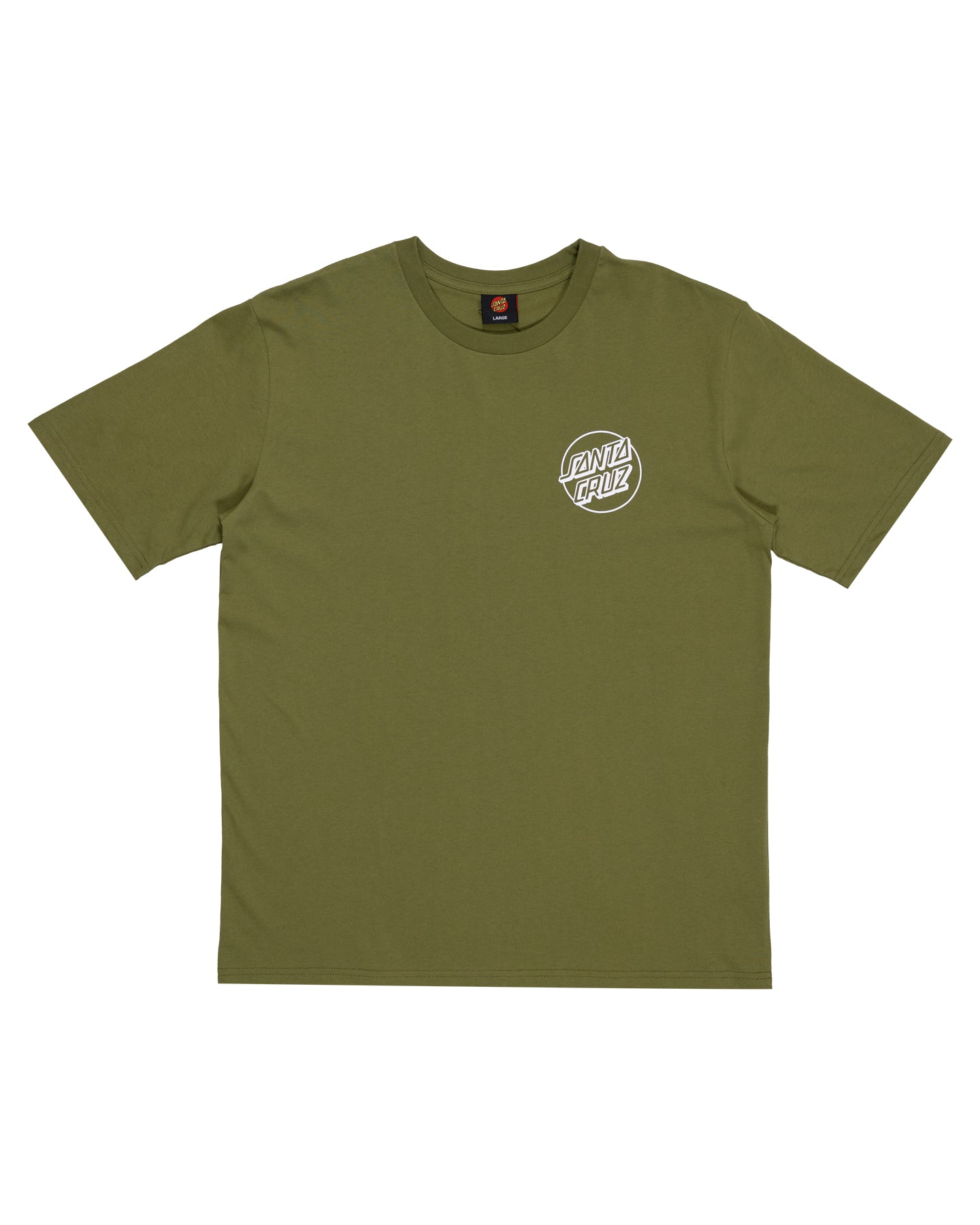 Santa Cruz Opus Screaming Hand Tee in olive green showing front view