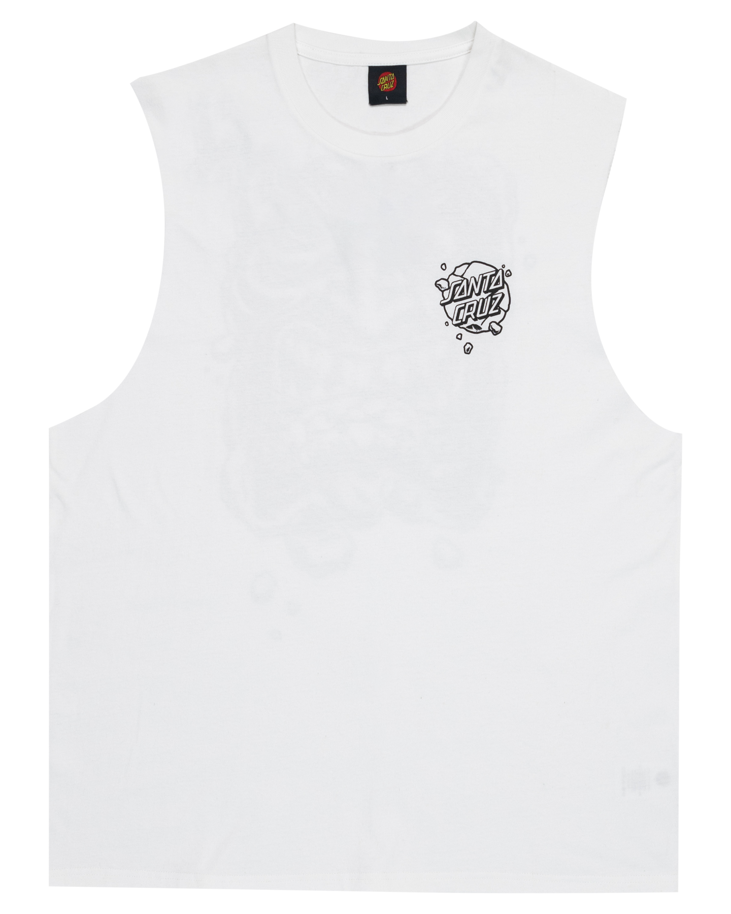 Santa Cruz OS Roskopp Destruct Face Mono Muscle in white from front