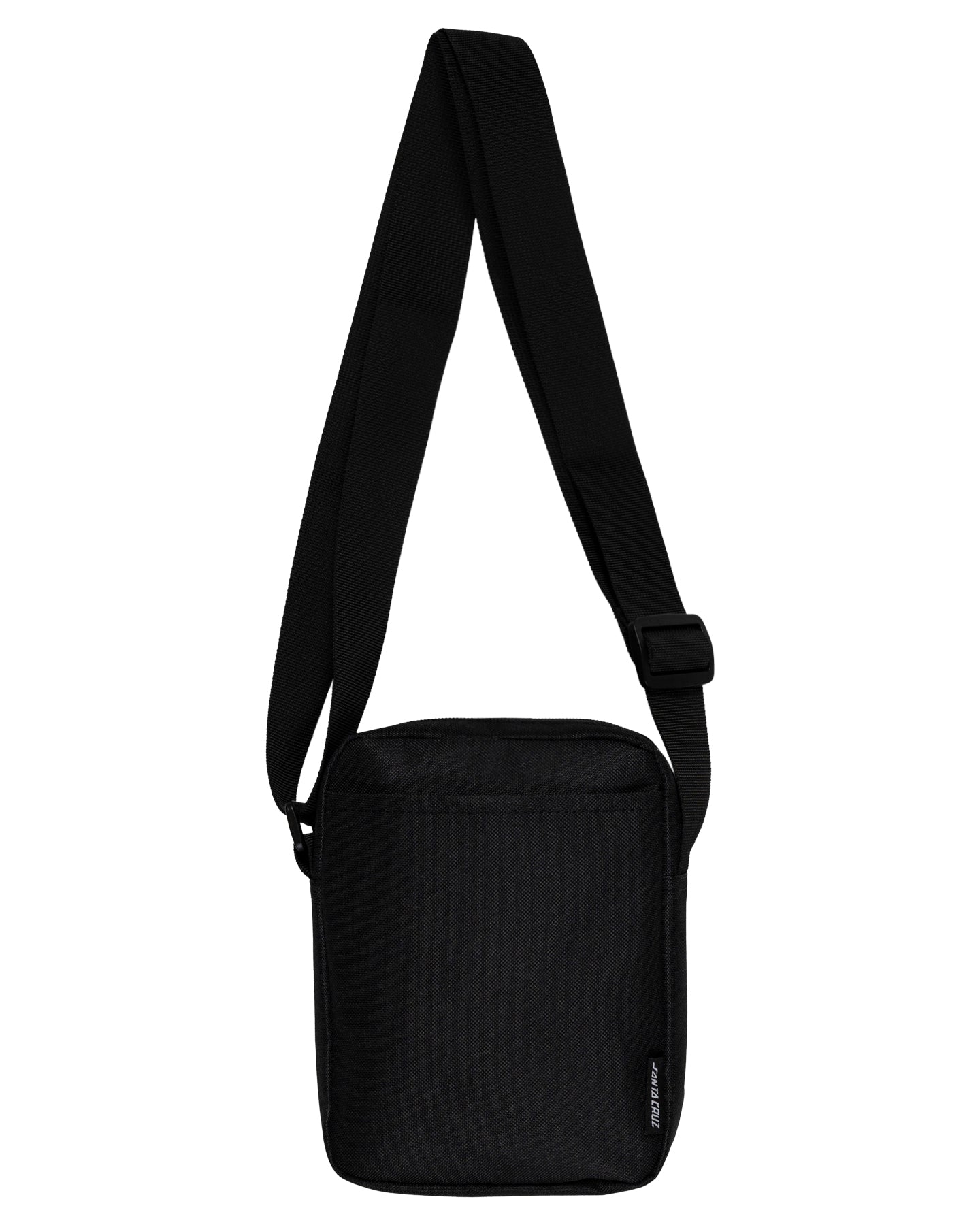 Black shoulder bag on a white background