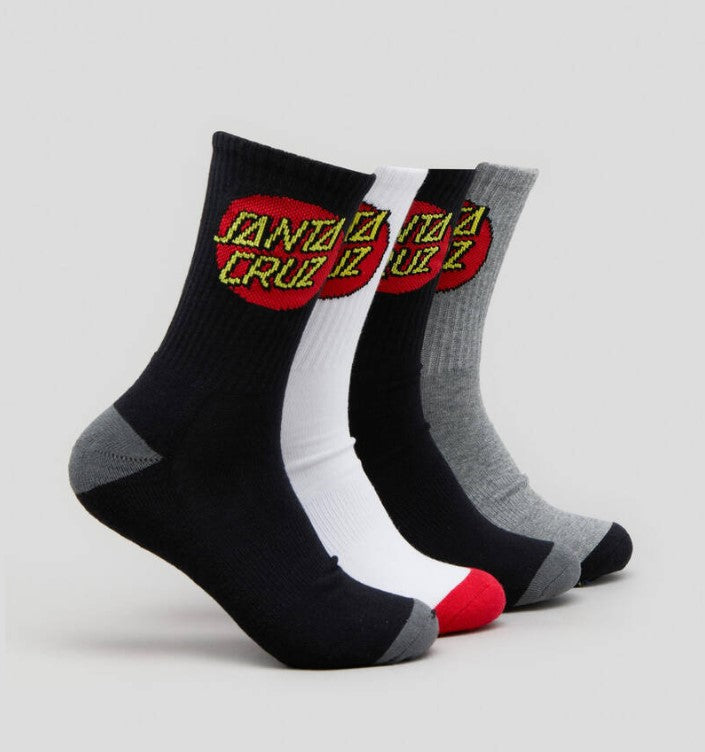 Santa Cruz Classic Dot 4 Pack Crew Socks