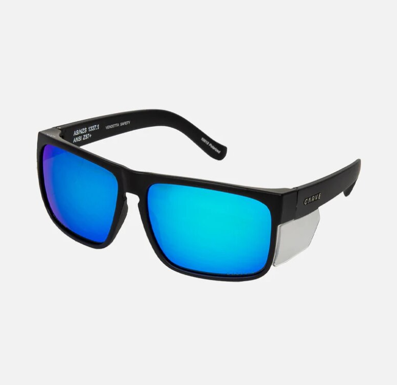 Carve Vendetta Matte Blk/Blue Irid Polar Safety Sunglasses