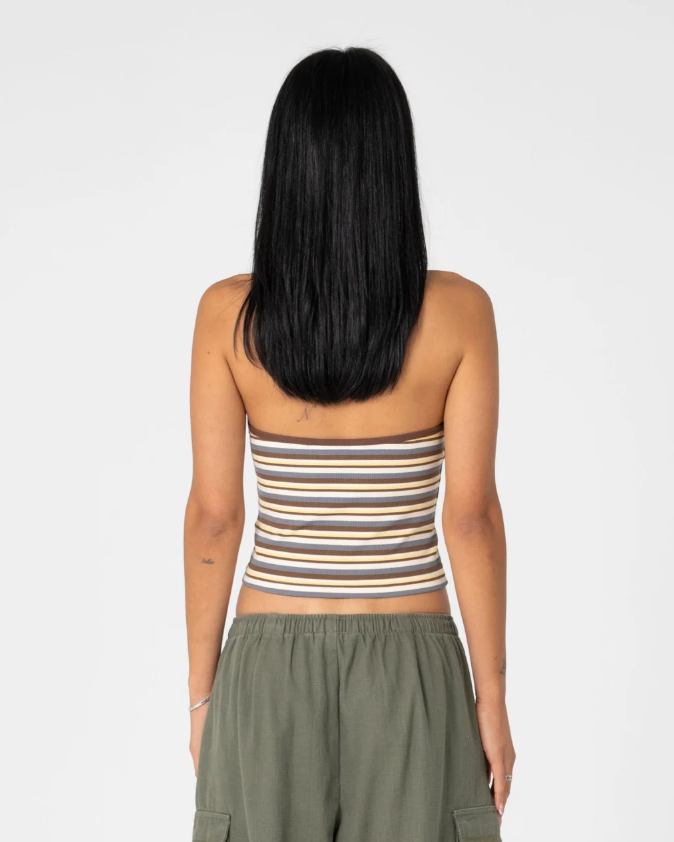 Rusty Halley Halter Top in retro amber colourway from the rear