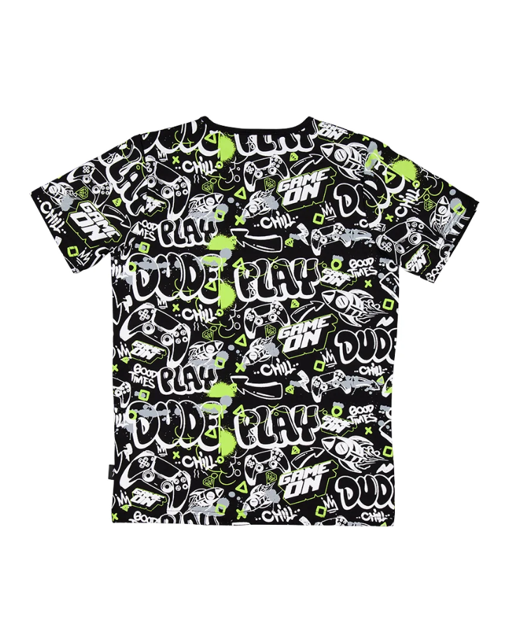 Radicool Kids Gamer Tee from the front close up