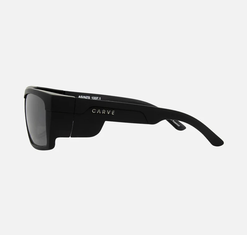 Carve Volley Matt Black/Grey Polar Safety Sunglasses from the side