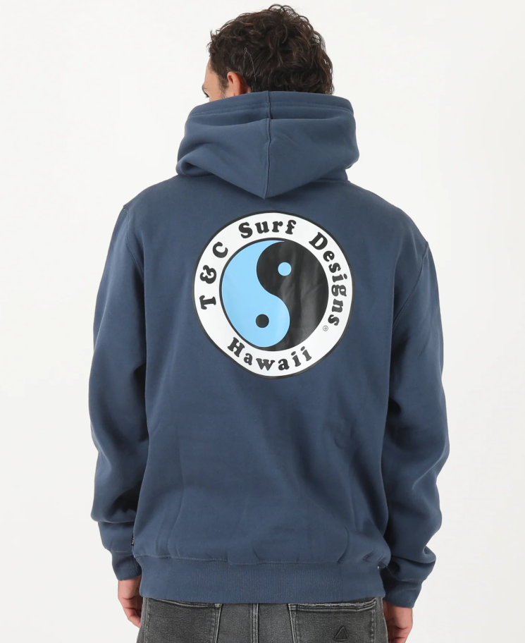 T & C OG Pop Hoodie in pacific blue from rear