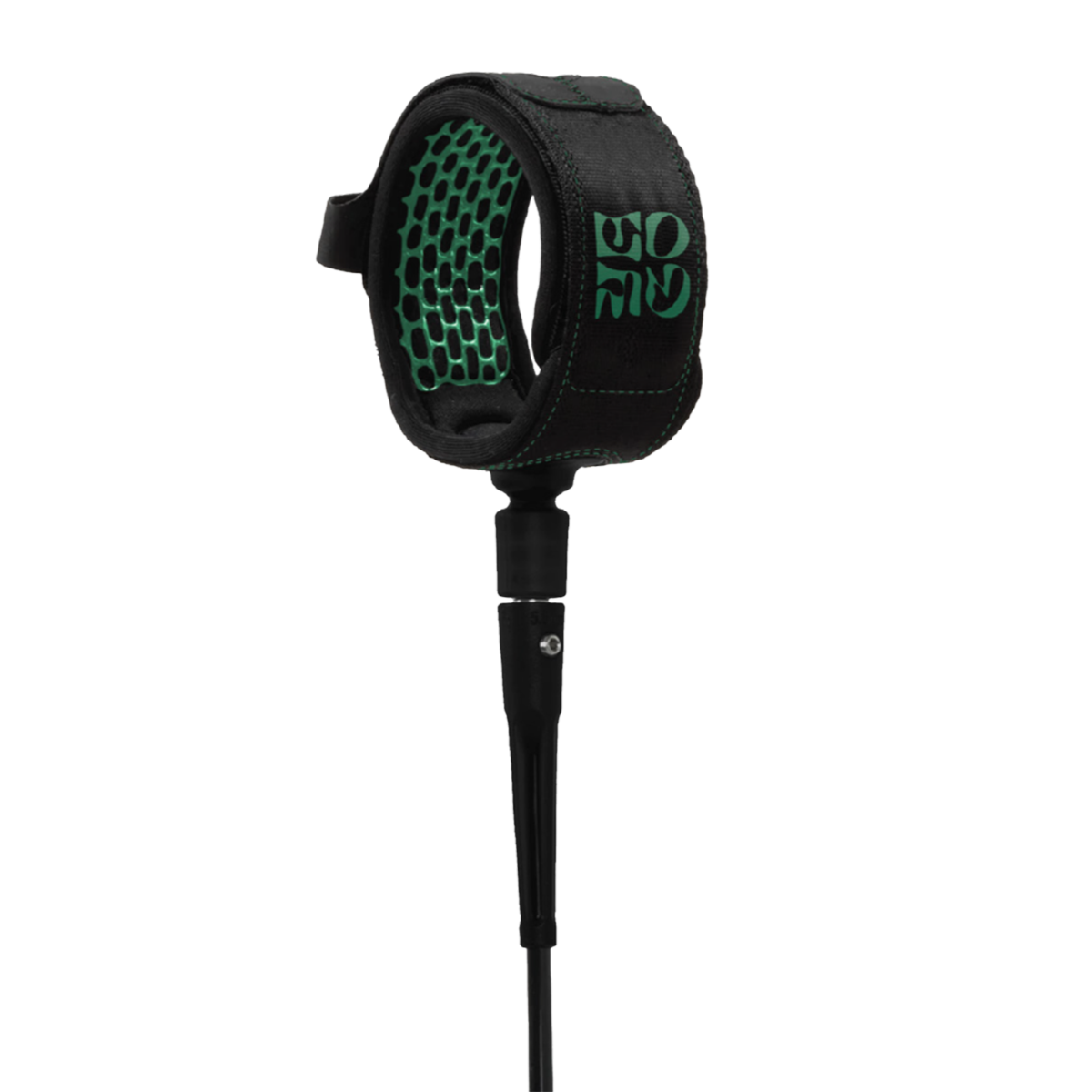 FCS Yago Dora All Round Essential Leash in black and green showing the cuff